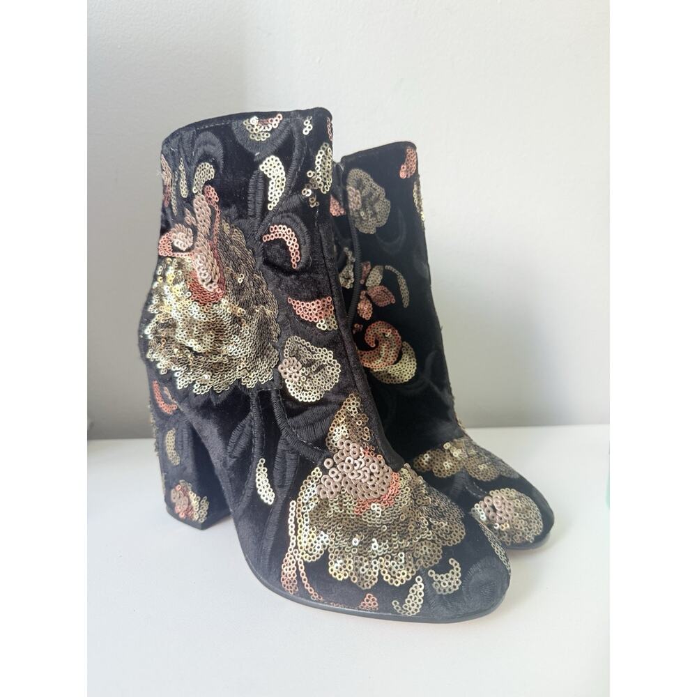 Aldo Sequin Embellished Ankle Boots Size 6.5 - Picture 4 of 9